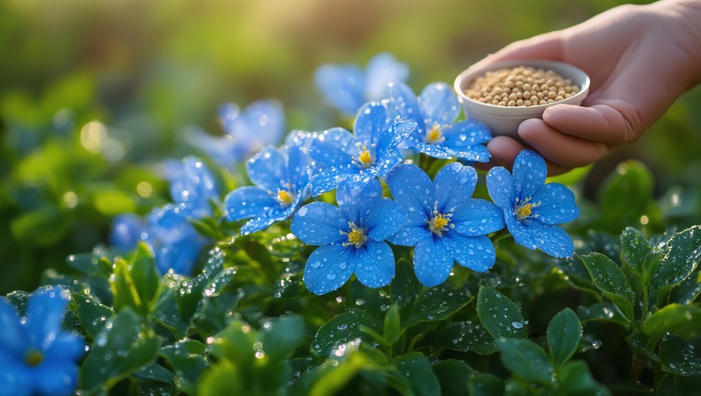 fertilize blue flowers properly