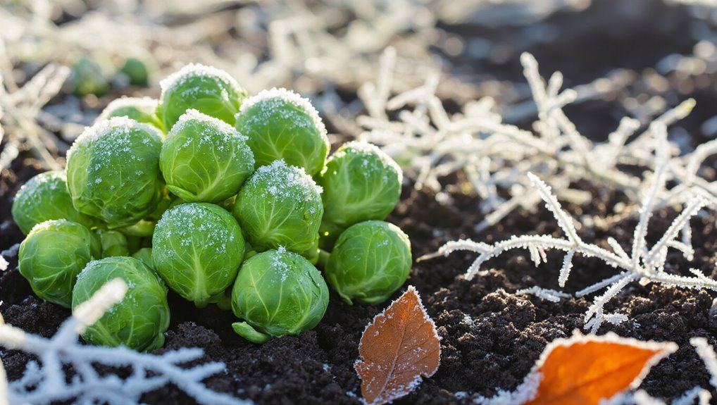 frost enhances brussels sprouts