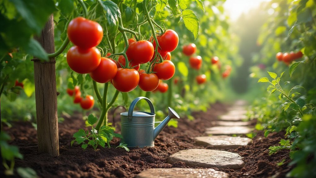 growing vibrant garden tomatoes