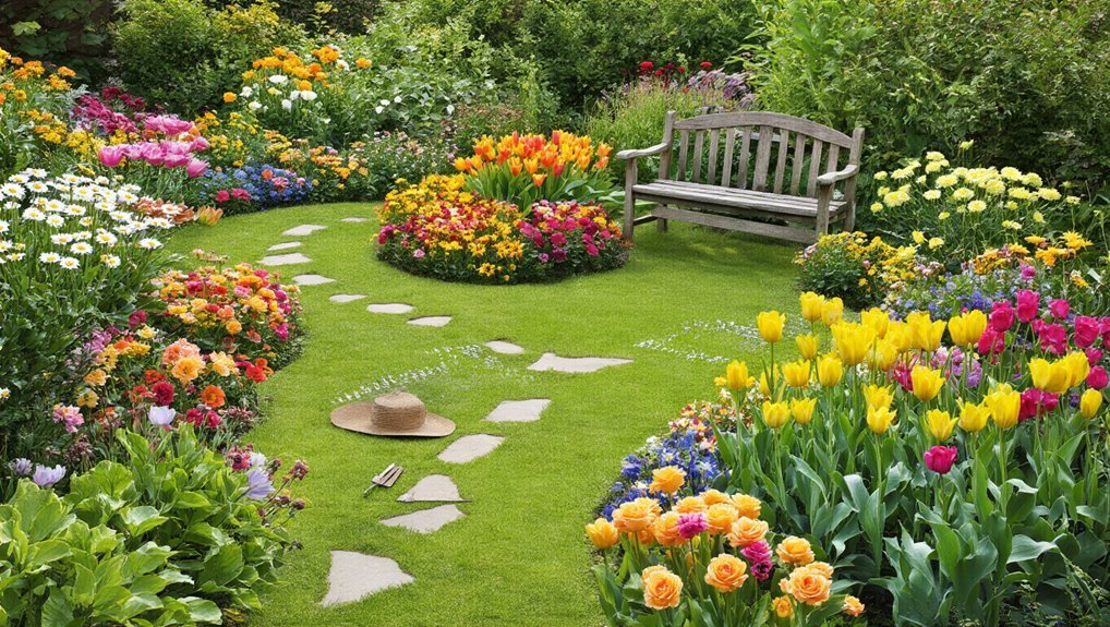 harmonious flower garden layout