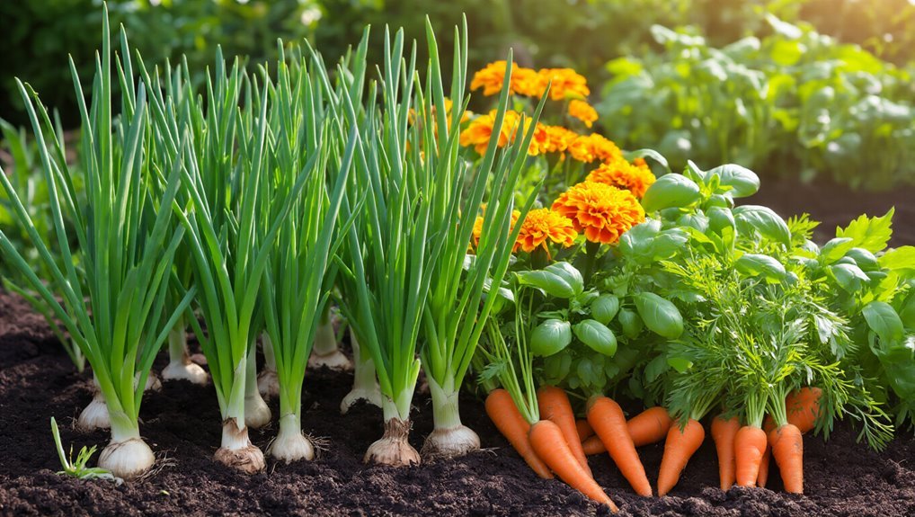 onions thrive with carrots