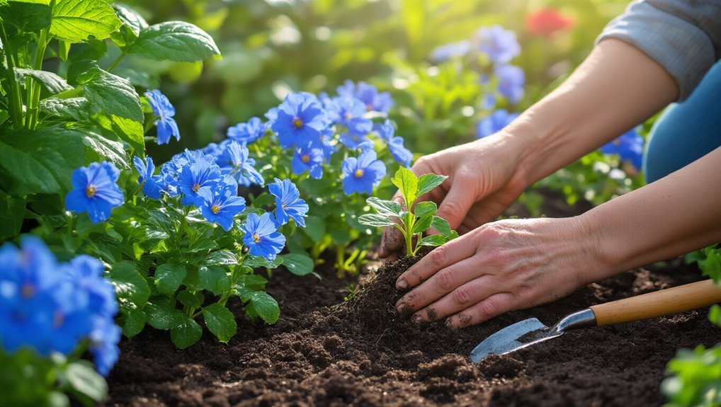planting techniques for blue flowers