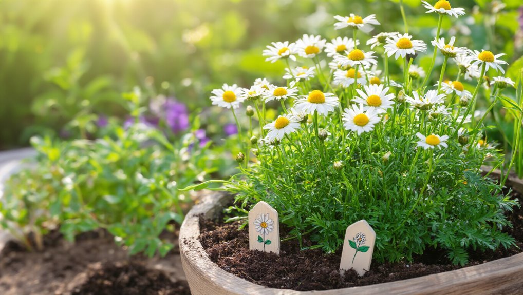 soothing chamomile herb garden
