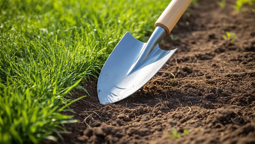 spade cut garden edging technique