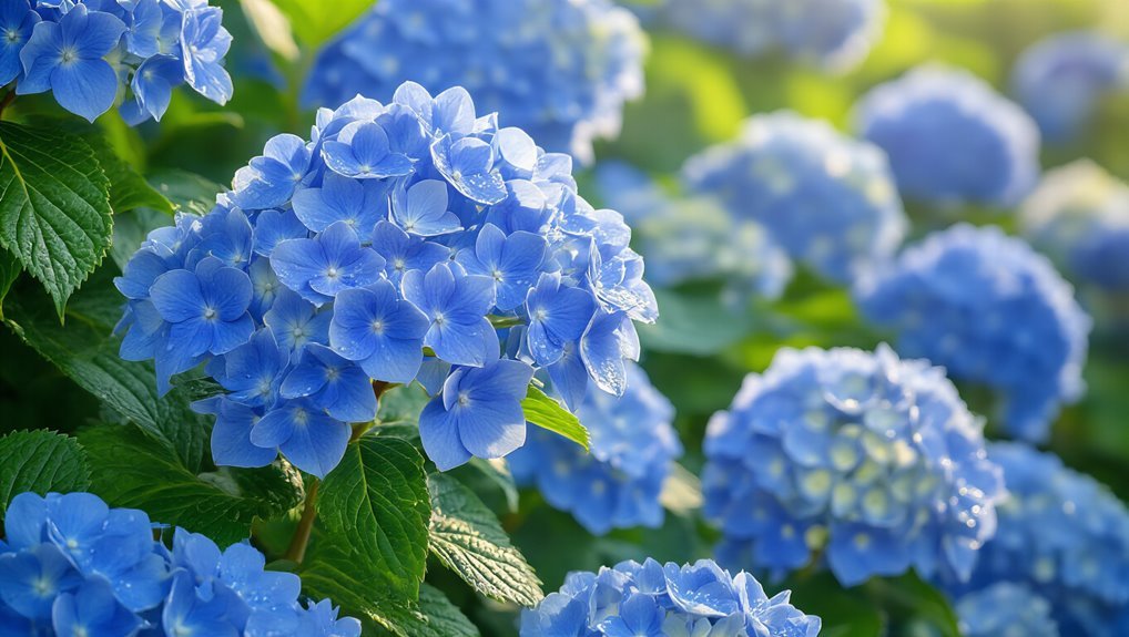stunning blue hydrangea blooms