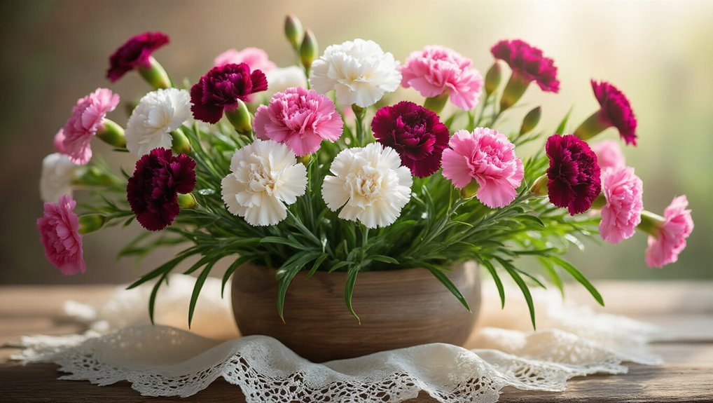 stunning carnation flower arrangements