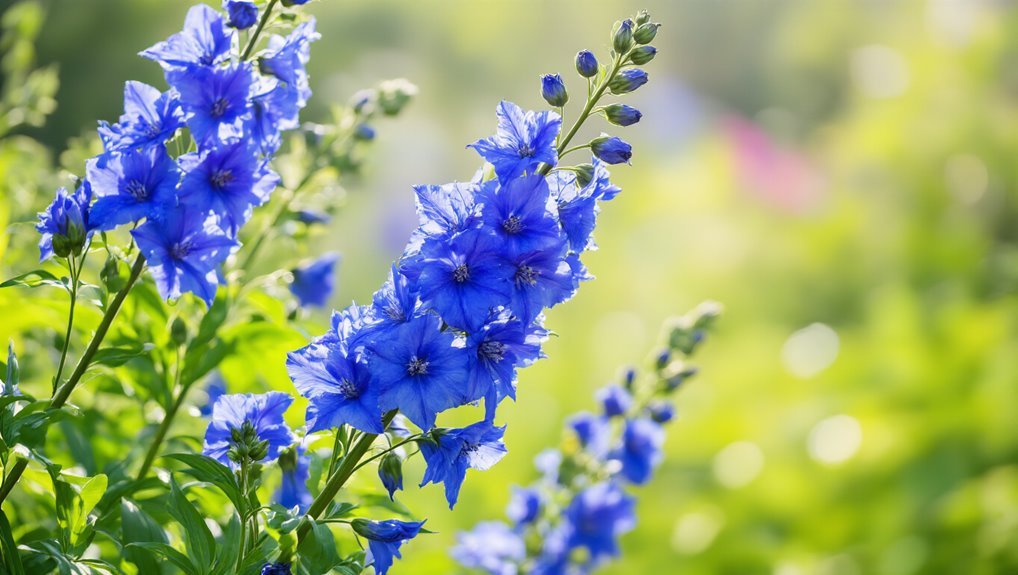 tall spikes of blue blooms