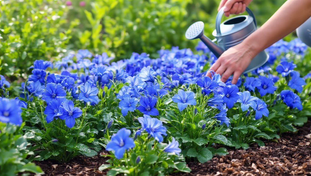 vibrant blue blooms care