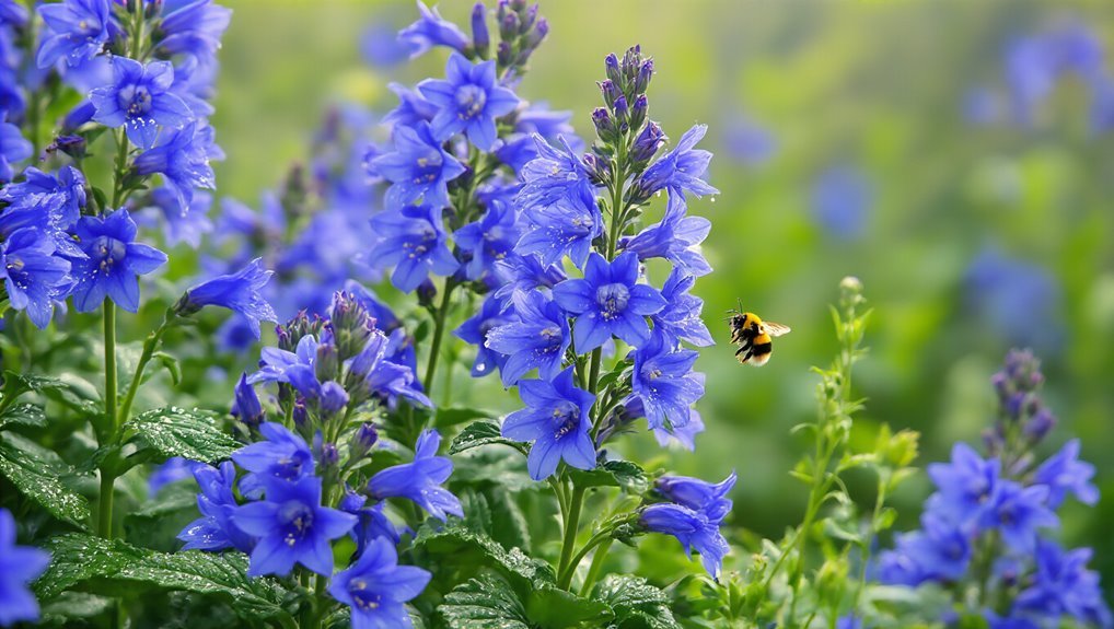 vibrant blue garden flowers
