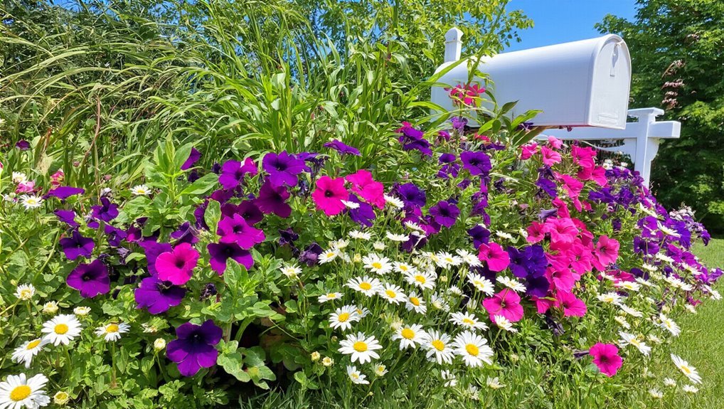 vibrant diverse flower bed