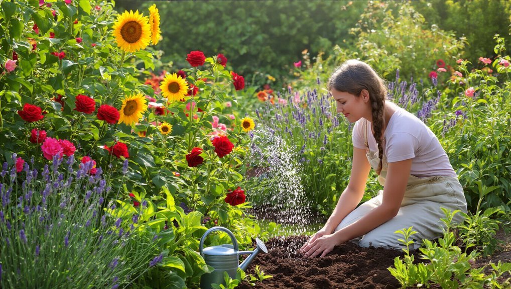 vibrant flower garden maintenance