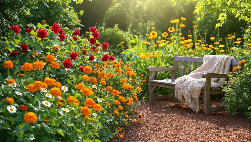 vibrant warm color garden