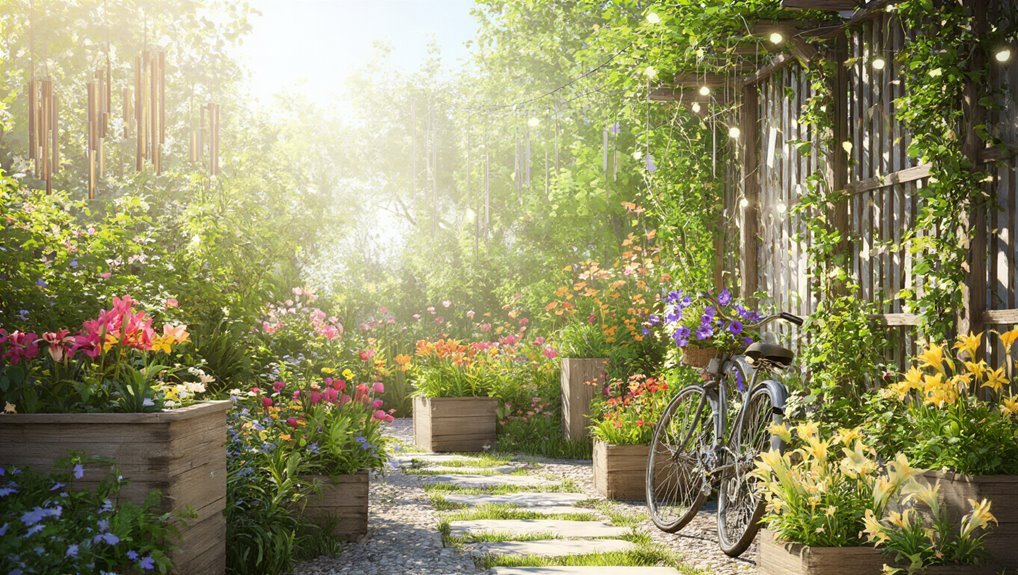 enhance garden with decor