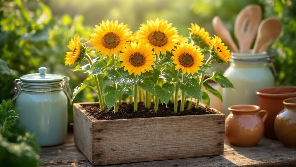 grow sunflowers in containers