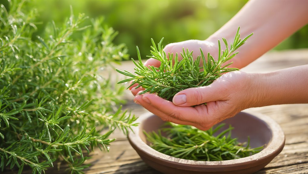 harvest rosemary for cooking