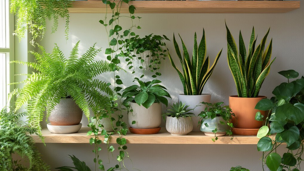 incorporate plants into shelving