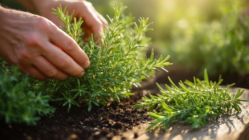prune harvest dry rosemary