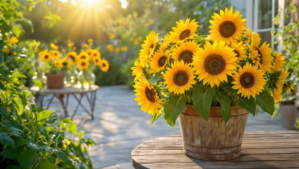 stunning sunflower garden display
