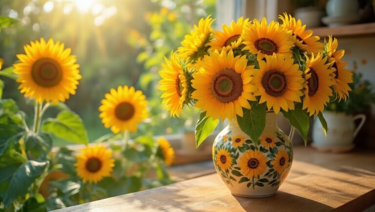 sunflower inspired garden and decor
