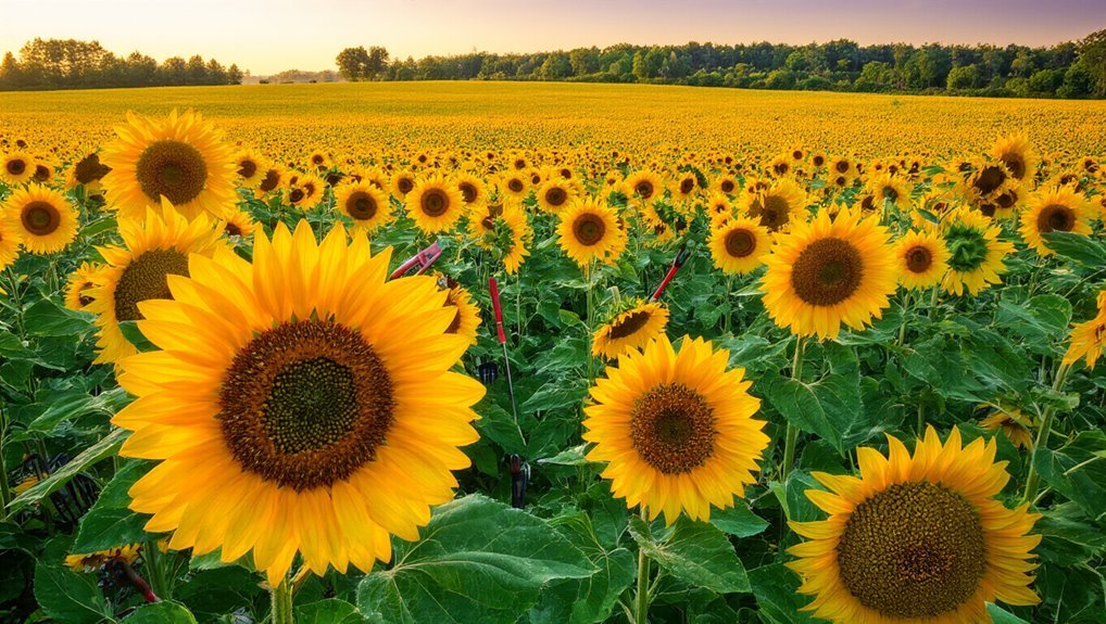 sunflowers tall loyal heliotropic
