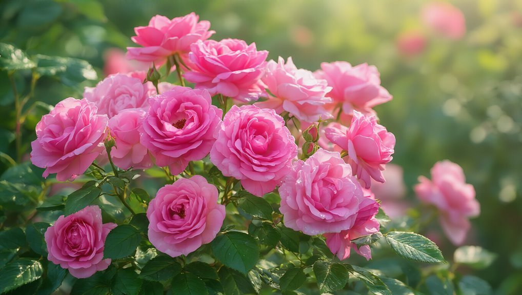 elegant pink roses flourish
