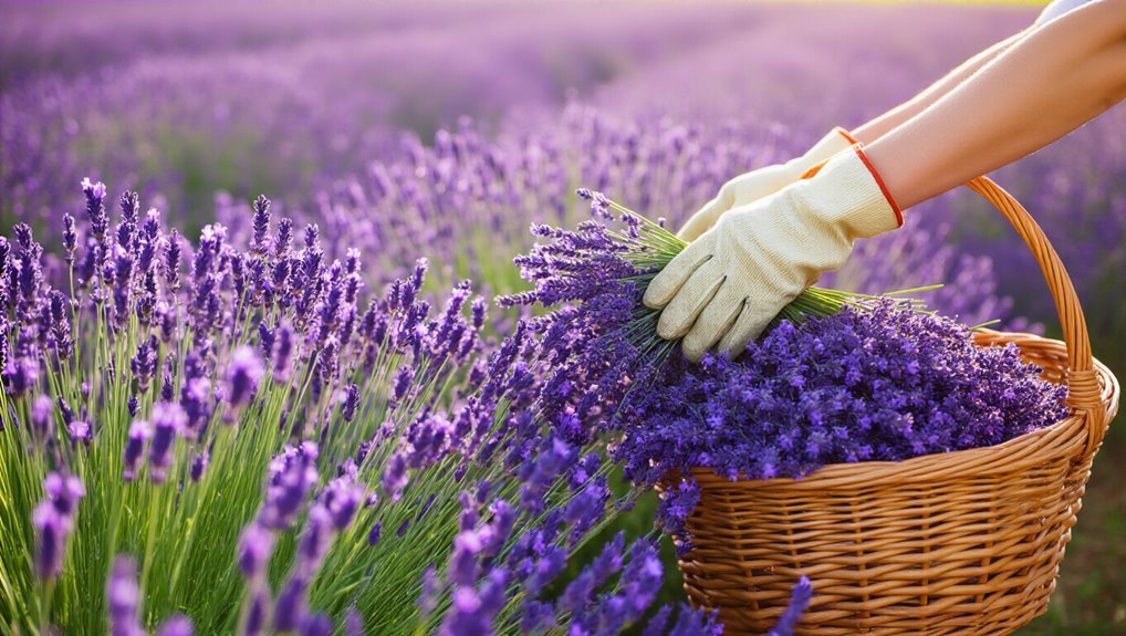 harvest lavender in morning