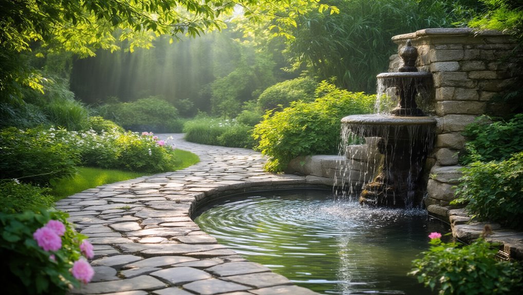 tranquil outdoor water features