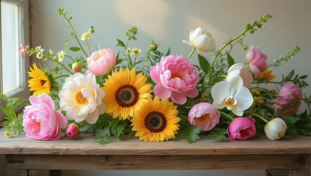 choosing flowers for arrangements