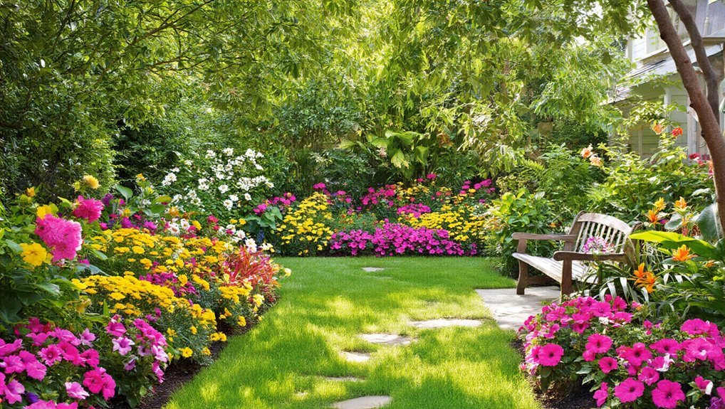 colorful flower bed design