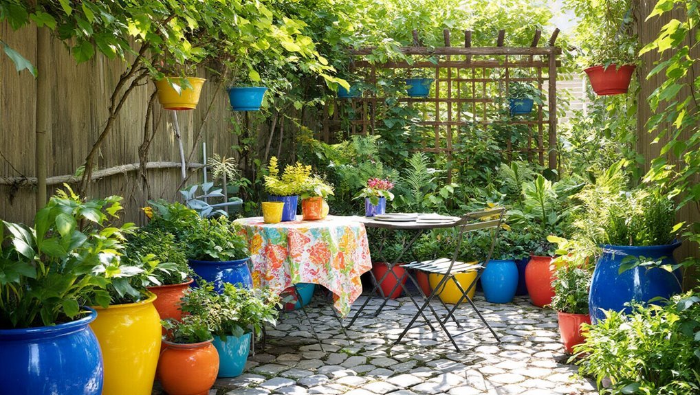 colorful planters enhance aesthetics