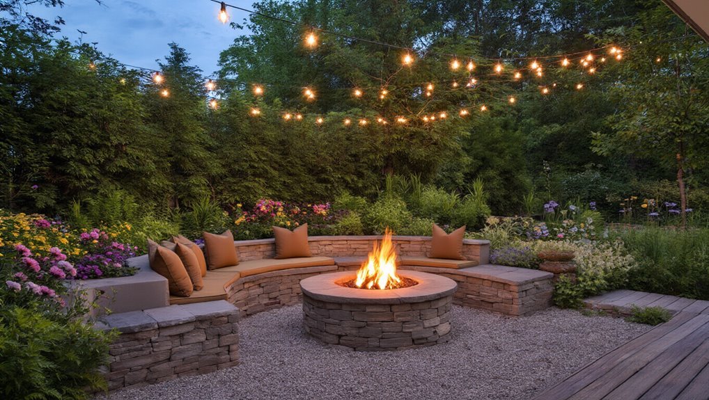cozy backyard fire pit