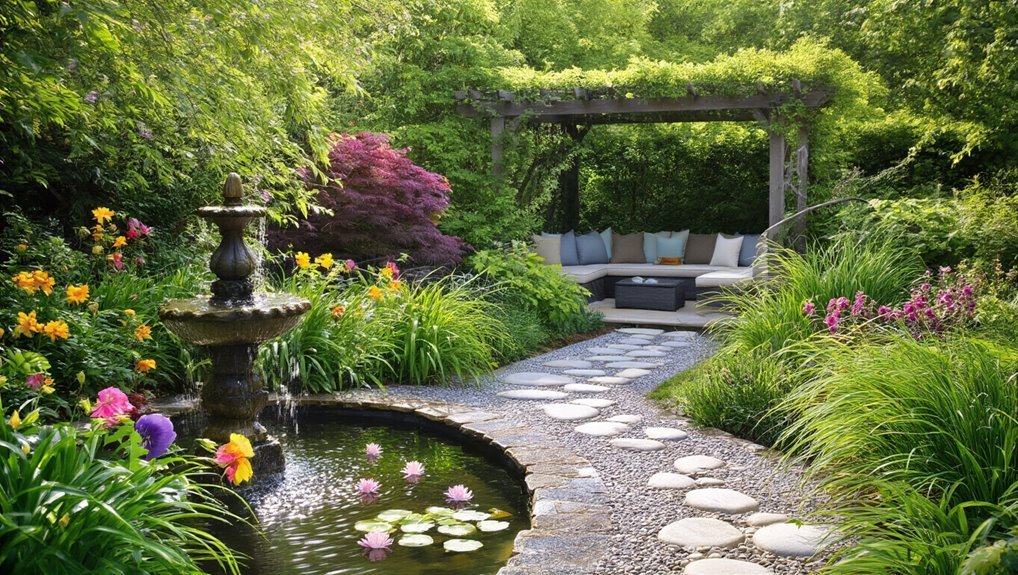 enhance garden tranquility with water
