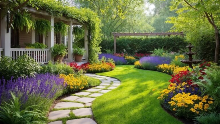 fresh landscaping front yard