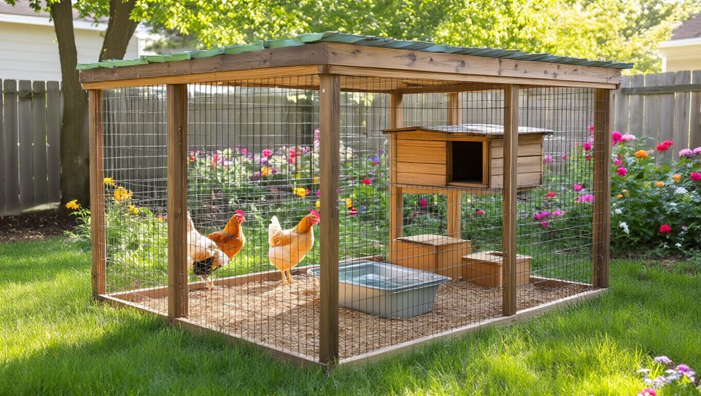 functional chicken pen features