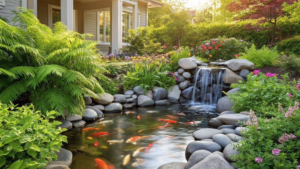 tranquil outdoor water features