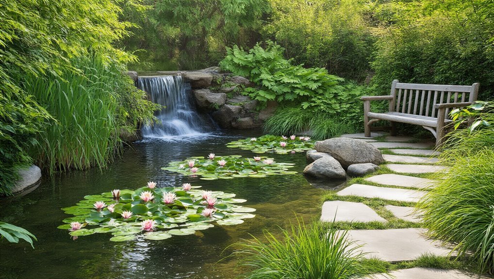 tranquil outdoor water features