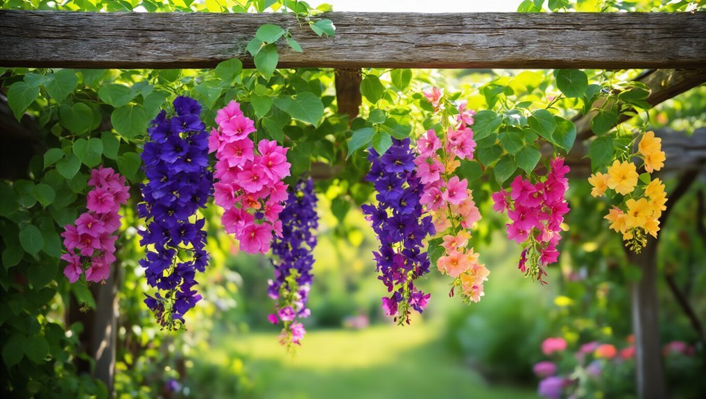 vibrant flowering climbing vines