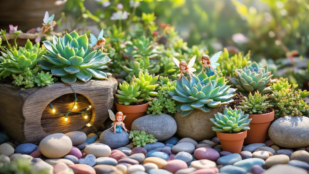 whimsical succulent fairy garden