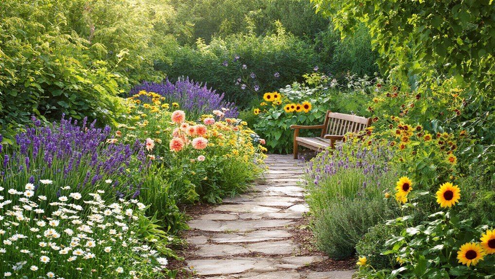 year round blooming flower garden