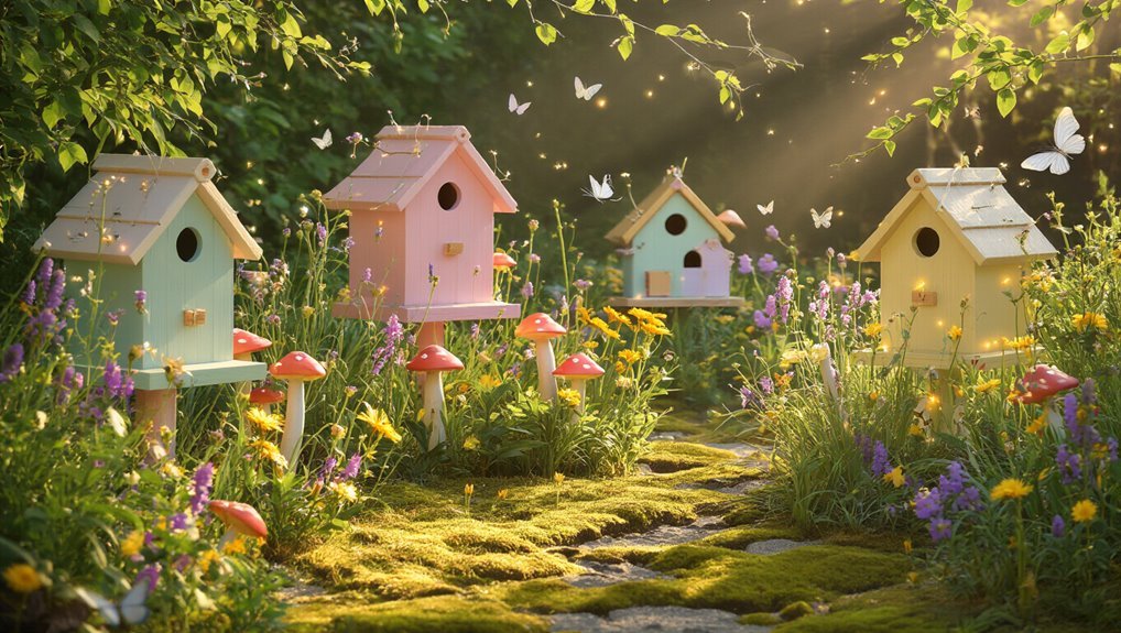 charming birdhouses enhance gardens