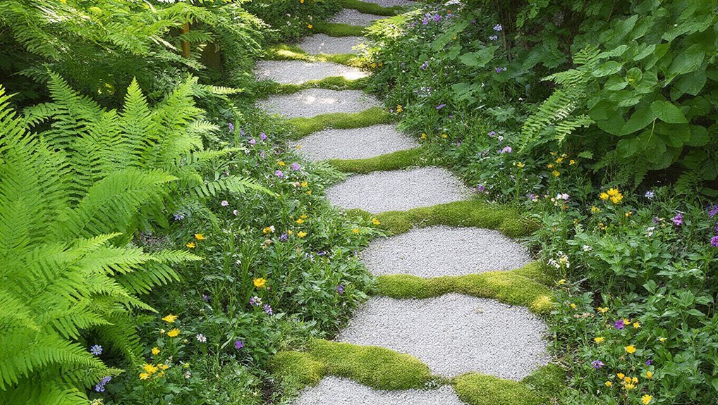 cinder block garden walkway