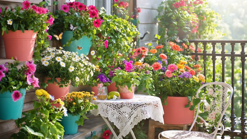 colorful container garden arrangements