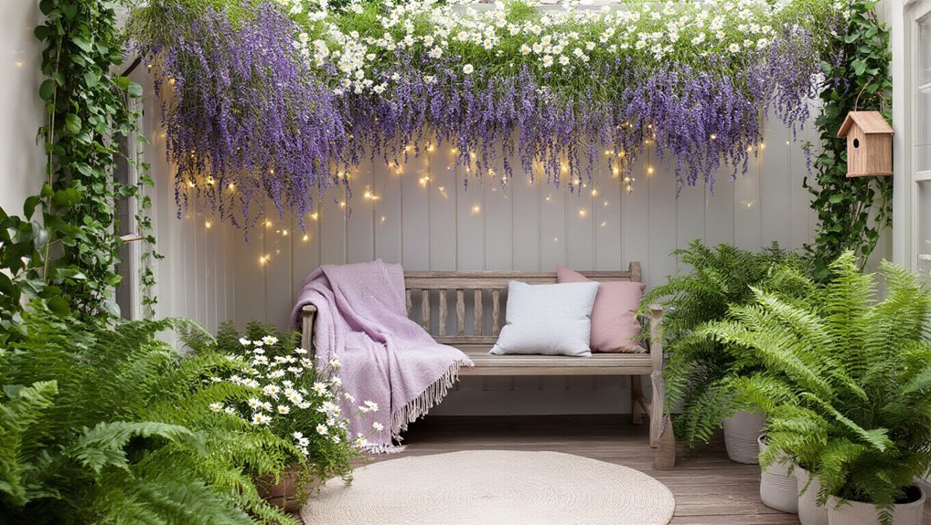 cozy garden seating area