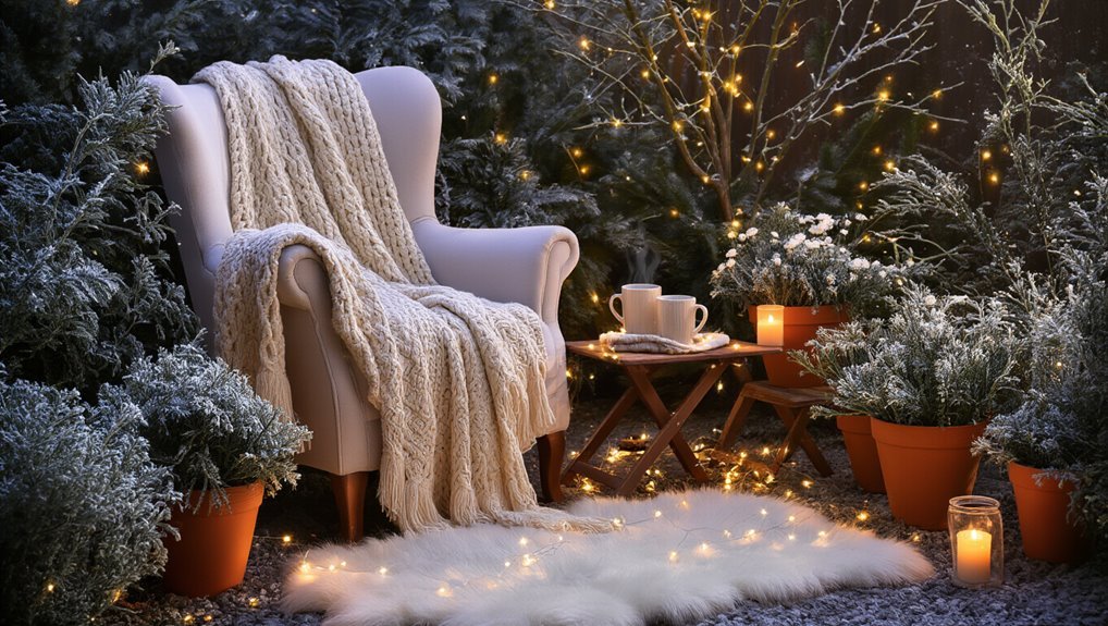 cozy winter garden seating