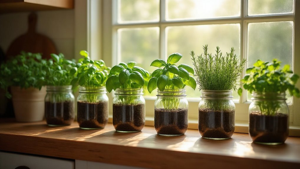 mason jar herb gardening tips