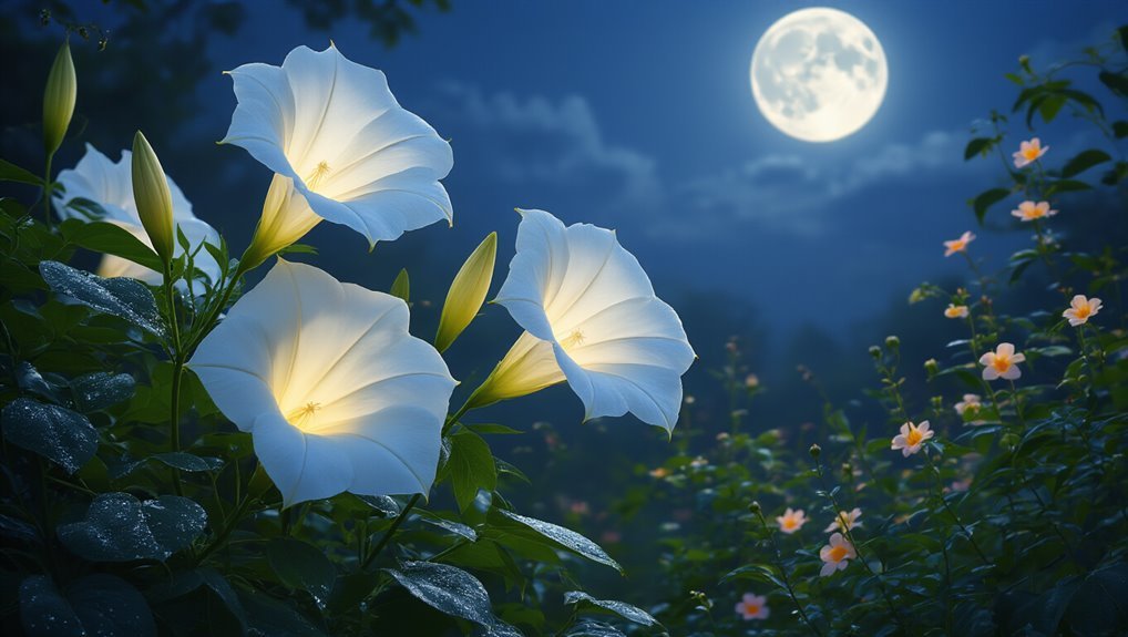 moonflowers bloom at night