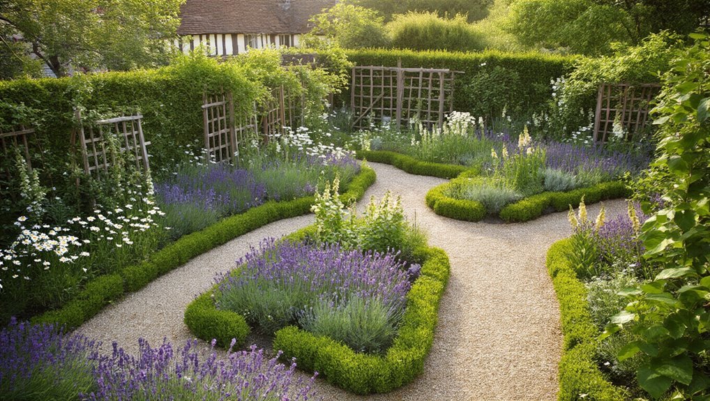 structured garden paths and borders