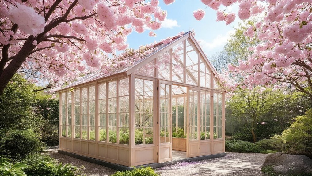 cherry blossom inspired greenhouse design