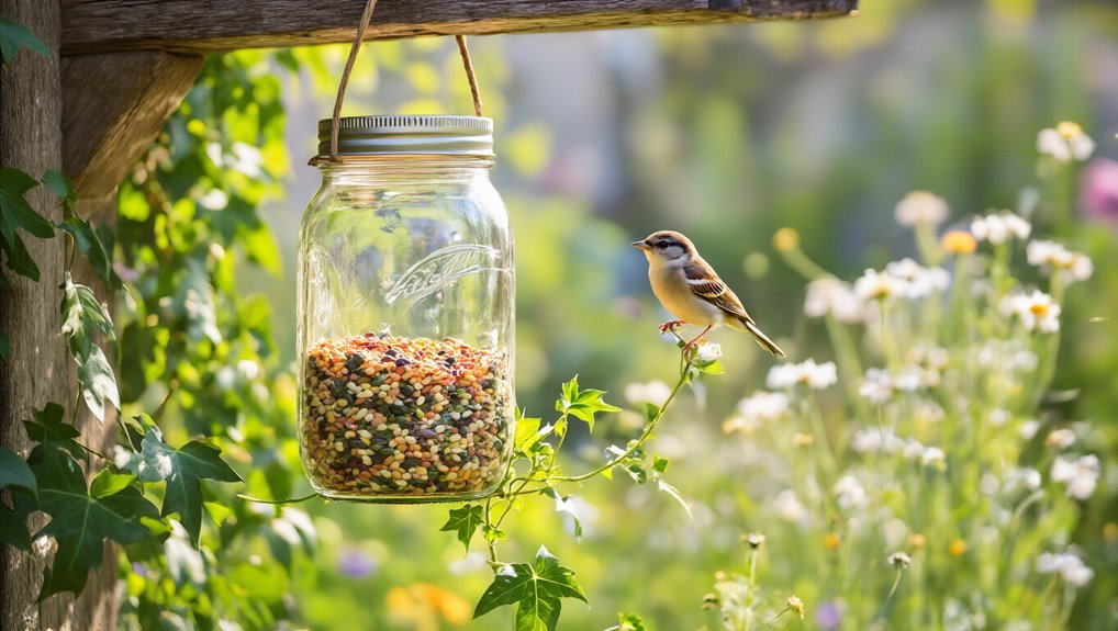 mason jar bird feeder