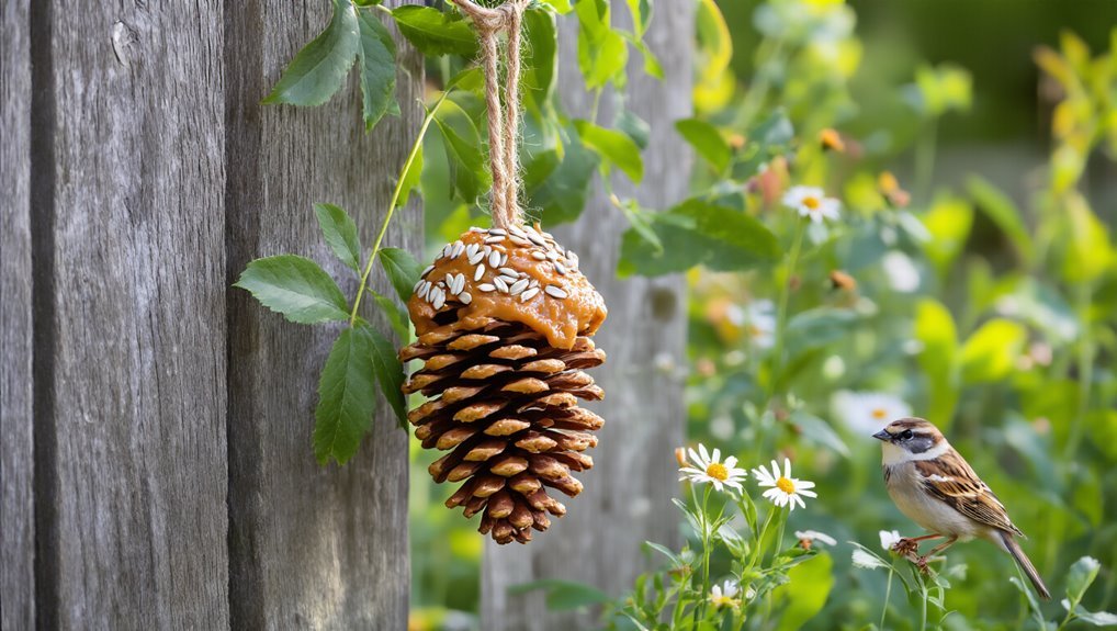 pine cone bird feeder